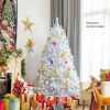 Pine * | Costway 6Ft White Iridescent Tinsel Artificial Christmas Tree W/ 792 Branch Tips