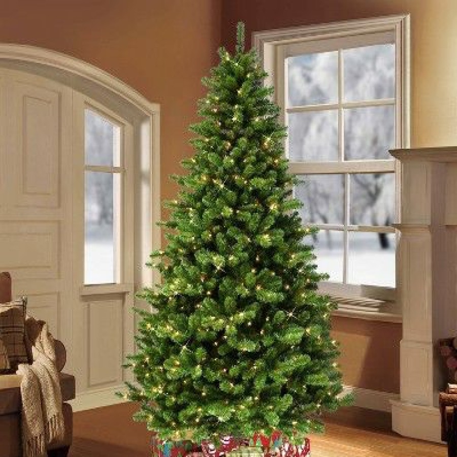 Spruce * | 7.5Ft Puleo Pre-Lit Full Vermont Spruce Christmas Tree With Sure Lit Pole 550 Clear Incandescent Lights