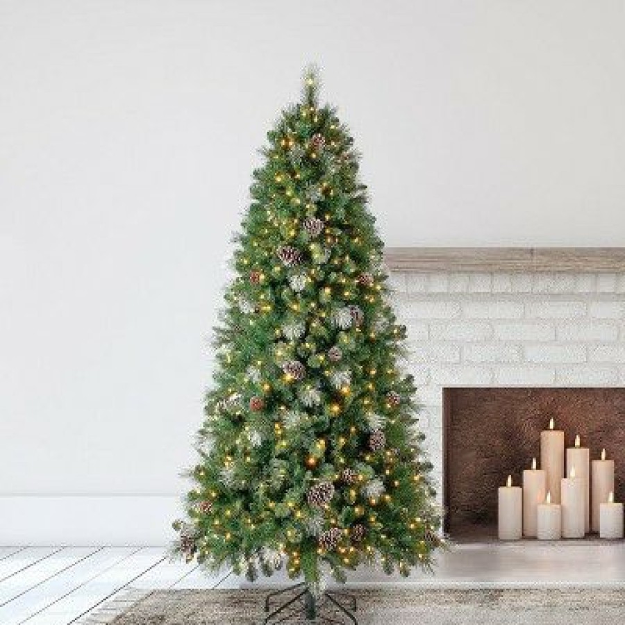 Pine * | Home Heritage Lincoln Prelit Decorated Artificial Holiday Tree With Multicolored Lights