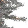 Pine * | Northlight 7.5 Pre-Lit Silver Tinsel Pine Slim Artificial Christmas Tree Clear Lights