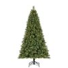 Pine * | Home Heritage 7 Foot Prelit Artificial Cascade Pine Christmas Holiday Tree And Golden Metal Reliable Rotating Stand With On/Off Switch