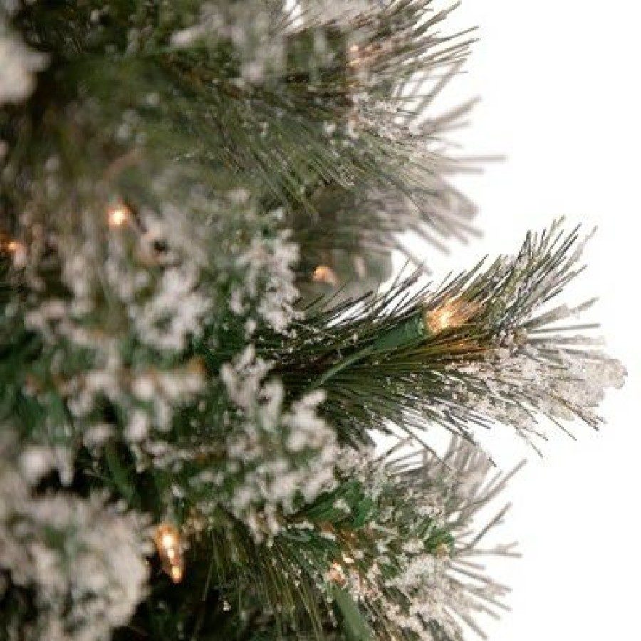 Pine * | Northlight 6.5 Pre-Lit Snow Valley Pine Artificial Christmas Tree, Clear Lights