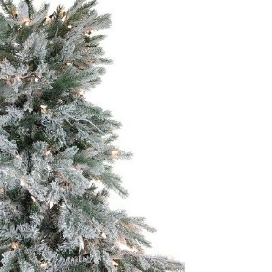 Balsam Fir * | Northlight 7.5 Prelit Artificial Christmas Tree Full Flocked Jasper Balsam Fir Clear Lights