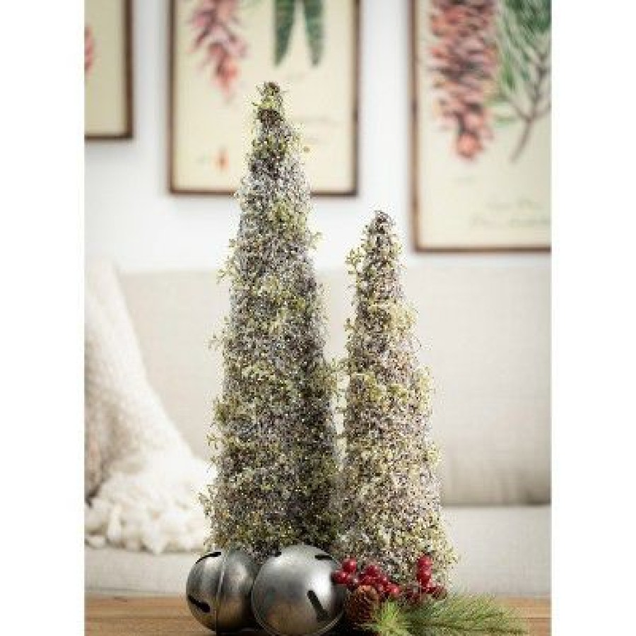 Unidentified Plant Variety * | Sullivans 2 & 1.5 Twig Artificial Tree Set Of 2, 24 H & 18 H Green