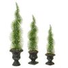 Pine * | Raz Imports Set Of 3 Potted Sparkling Frosted Spiral Topiary Artificial Christmas Tree 1.5 Unlit