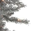 Pine * | Northlight 6.5 Pre-Lit Silver Tinsel Pine Slim Artificial Christmas Tree Clear Lights