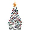 Pine * | Costway 15"Pre-Lit Hand-Painted Ceramic Tabletop Christmas Tree