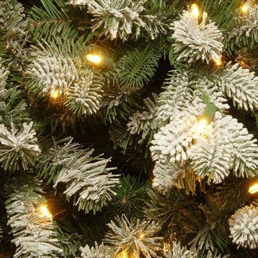 Spruce * | National Tree Company 7.5 Ft. Powerconnect(Tm) Snowy Sheffield Spruce Pencil Slim With Clear Lights