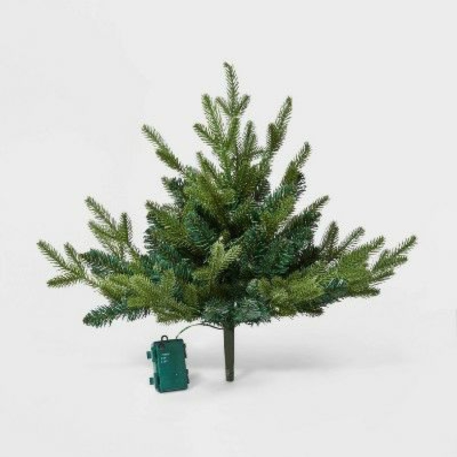 Balsam Fir * | 20" Pre-Lit Battery Operated Led Mixed Greenery Artificial Christmas Planter Insert Warm White Lights Wondershop