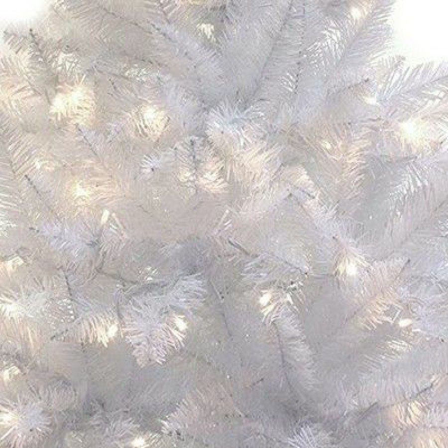 Unidentified Plant Variety * | Holiday Stuff Company 7 Foot Prelit Sparkling White Artificial Tree With 500 Led White Lights, 1819 Branch Tips, And Metal Stand