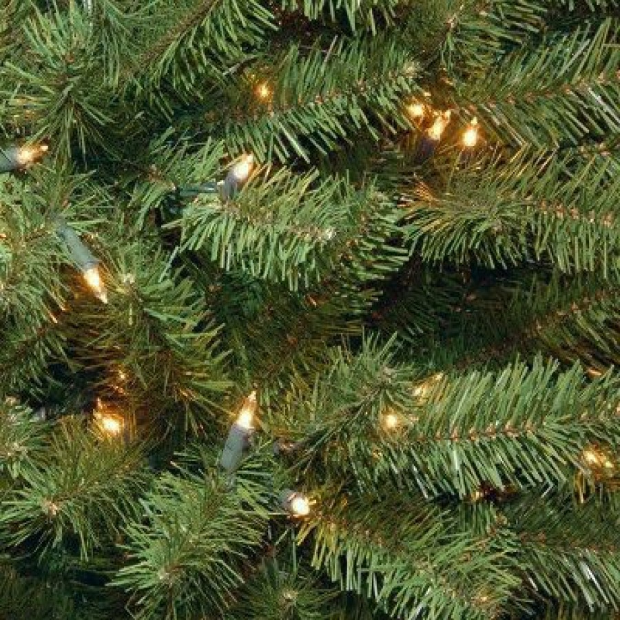 Spruce * | National Tree Company Artificial Giant Slim Christmas Tree, Green, North Valley Spruce, White Lights, Includes Stand, 10 Feet