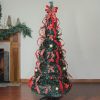 Pine * | Northlight 6 Prelit Artificial Christmas Tree Gold And Red Plaid Pop-Up Multicolor Lights