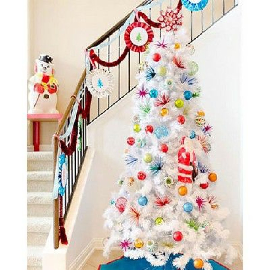 Unidentified Plant Variety * | Treetopia Winter White 6 Foot Artificial Prelit Full Bodied Christmas Tree Holiday Decoration With White Led Lights, Premium Stand & Foot Pedal