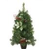 Pine * | Northlight 2 Green Potted Pre-Decorated Pine Cone And Berry Medium Artificial Christmas Tree Unlit