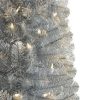 Unidentified Plant Variety * | Treetopia Shimmering Silver 7 Foot Artificial Prelit Pencil Tinsel Christmas Tree Holiday Decoration With White Led Lights, Premium Stand & Foot Pedal