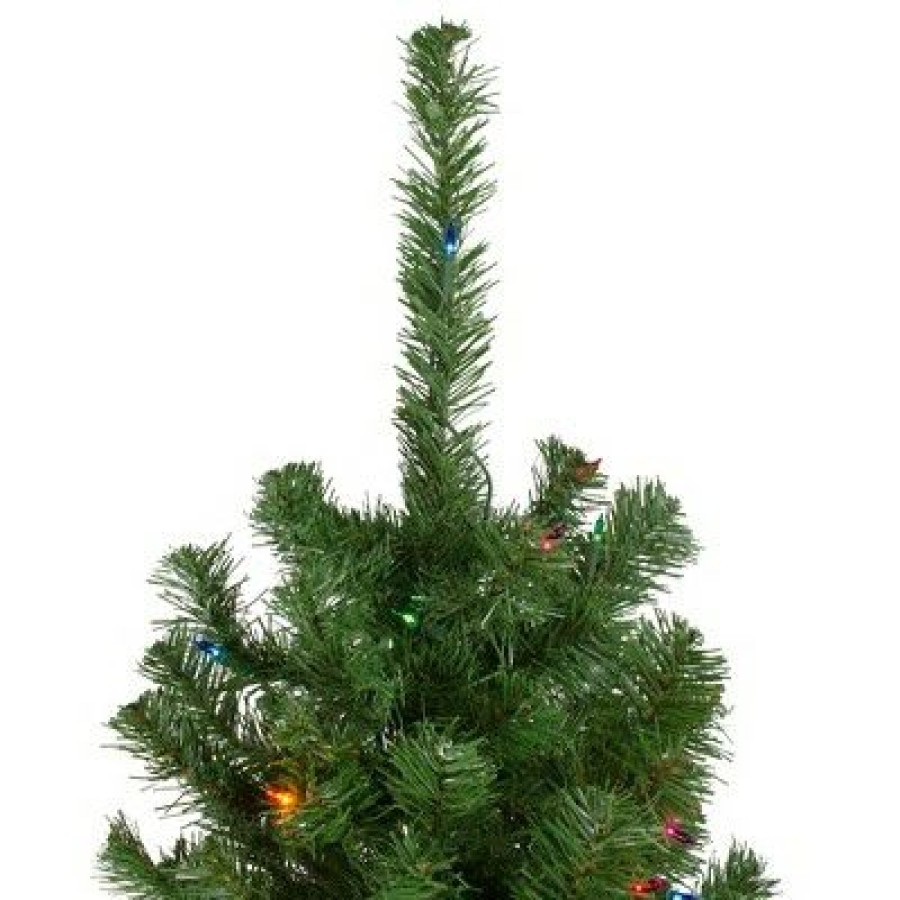 Pine * | Northlight 6 Pre-Lit Alberta Pine Slim Artificial Christmas Tree Multi Lights