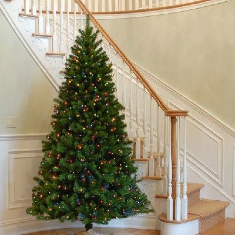 Spruce * | National Tree Company Pre-Lit Artificial Full Christmas Tree, Green, North Valley Spruce, Multicolor Lights, Includes Stand, 9 Feet