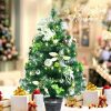 Pine * | Costway 2Ft Pre-Lit Tabletop Artificial Christmas Tree W/ 40 Led Lights & Timer