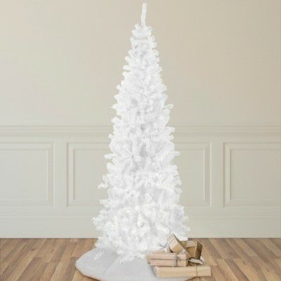 Pine * | Northlight 6.5 White Georgian Pine Slim Artificial Christmas Tree, Unlit