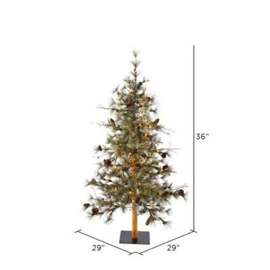 Unidentified Plant Variety * | Vickerman Dakota Pine Artificial Christmas Tree With Wood Stand