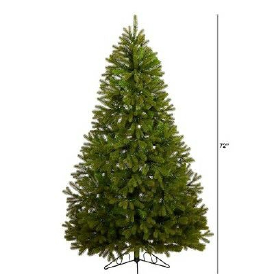 Spruce * | 6Ft Nearly Natural Pre-Lit Led Cambridge Spruce Flat Back Artificial Christmas Tree Warm White Lights