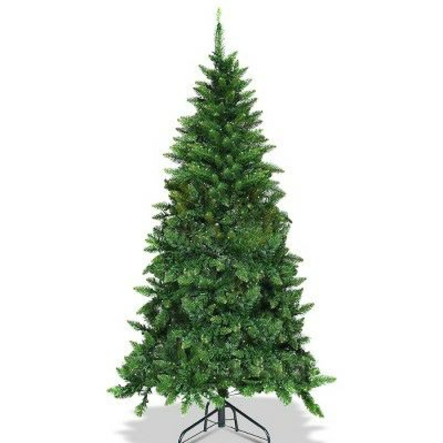 Pine * | Costway 5Ft Pre-Lit Pvc Artificial Half Christmas Tree 250 Led Lights