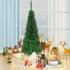 Pine * | Tangkula 4.5Ft Pencil Christmas Tree Pre-Lit Hinged Artificial Decoration W/ 150 Colorful Lights