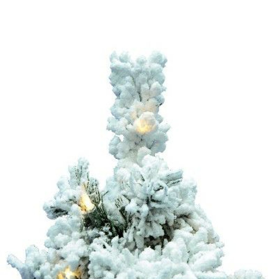 Unidentified Plant Variety * | Vickerman Flocked Alaskan 36 Inch Frosted Prelit Artificial Holiday Tree With 100 Italian White Led Lights For Holiday Season