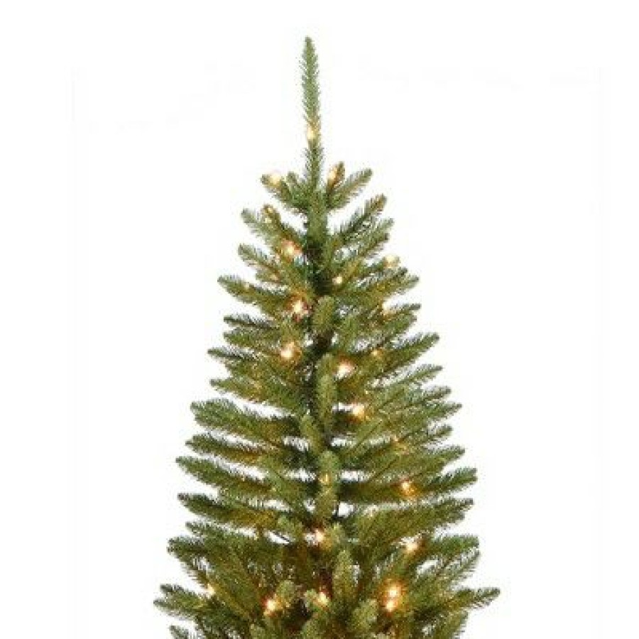 Fir Wood * | Primo International Puleo International 7.5 Foot Prelit Pencil Fraser Fir Artificial Christmas Tree With 350 Ul Listed Clear Lights, 1188 Branch Tips & Metal Stand, Green