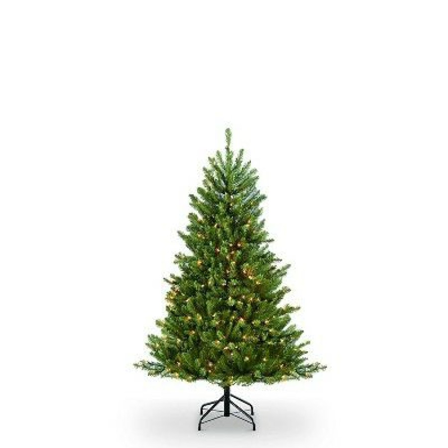 Fir Wood * | 4.5Ft Pre-Lit Forest Fir Artificial Christmas Tree Puleo