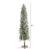 Pine * | 7.5Ft Nearly Natural Pre-Lit Led Flocked Washington Alpine Slim Artificial Christmas Tree Warm White Lights