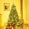 Pine * | Costway 7Ft/7.5Ft/8Ft Pre-Lit Christmas Tree Hinged 460/540/600 Lightss