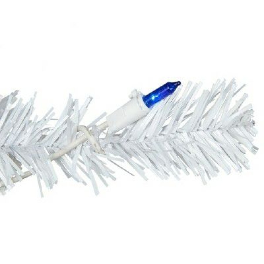 Pine * | Northlight 6.5 Pre-Lit Woodbury White Pine Pencil Artificial Christmas Tree, Blue Lights