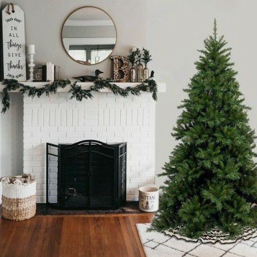 Fir Wood * | National Tree Company Pre-Lit Artificial Medium Christmas Tree, Green, Tiffany Fir, White Lights, Includes Stand, 6.5 Feet