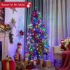 Pine * | Costway 6Ft Pre-Lit Hinged Christmas Tree W/ 350 Led Lights & 9 Dynamic Effects