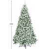 Pine * | Costway 7.5Ft Snow Flocked Artificial Christmas Tree Hinged W/1346 Tip And Foldable Base