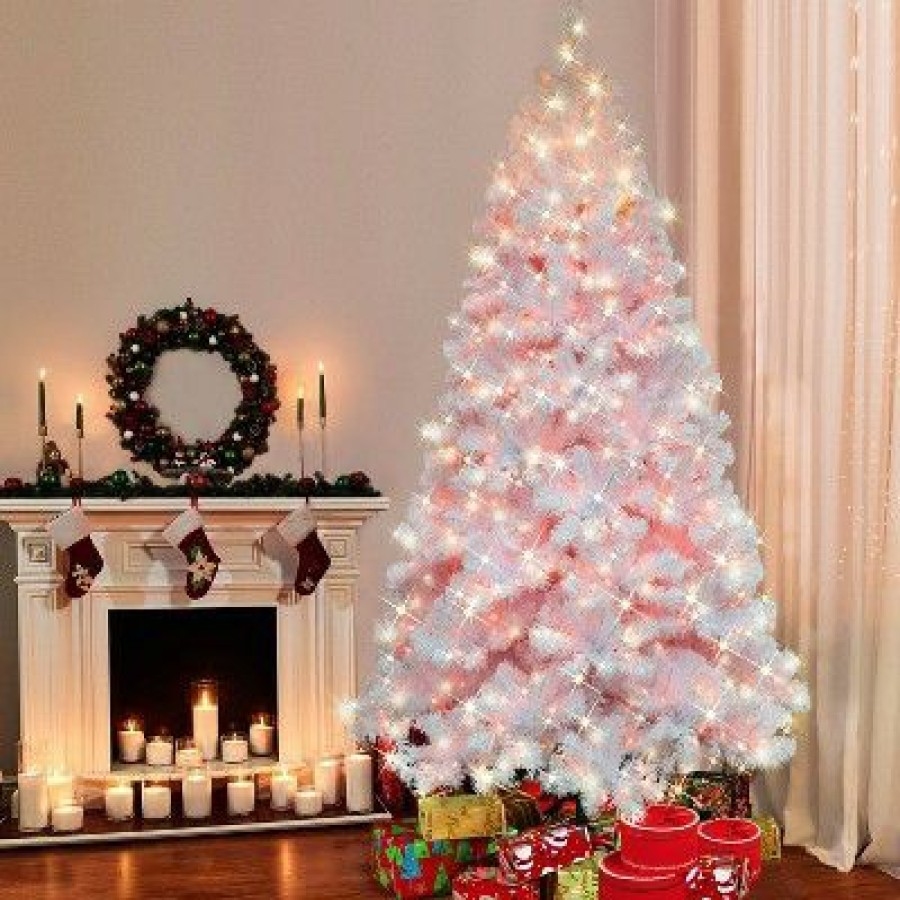 Douglas Fir * | 6.5Ft Puleo Pre-Lit White Northern Fir Artificial Christmas Tree Clear Lights