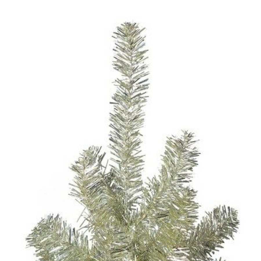 Pine * | Northlight 4.5 Metallic Sheer Champagne Artificial Tinsel Christmas Tree Unlit