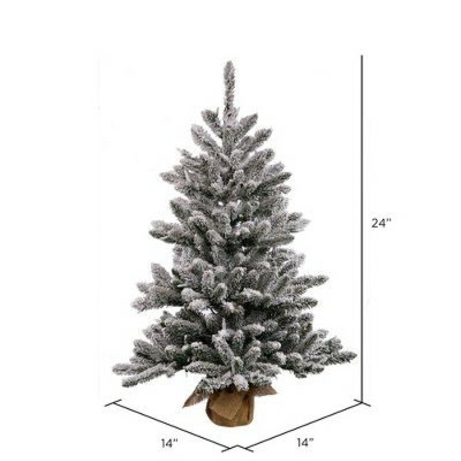 Unidentified Plant Variety * | Vickerman Flocked Anoka Pine Tabletop Artificial Christmas Tree