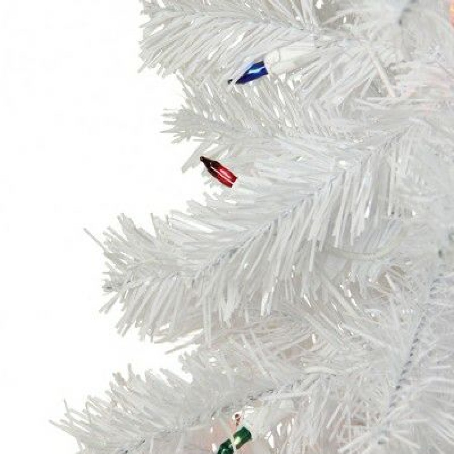 Pine * | Northlight 3 Prelit Artificial Christmas Tree Slim White Tinsel Multi-Color Lights