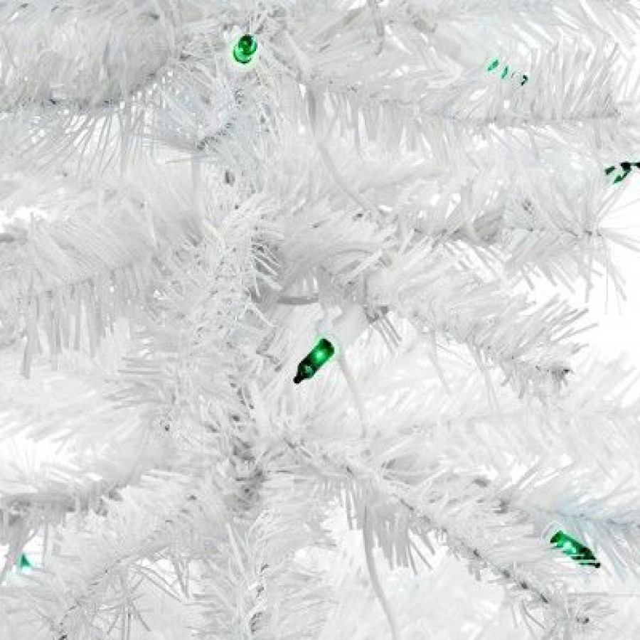 Pine * | Northlight 3 Pre-Lit Woodbury White Pine Slim Artificial Christmas Tree, Green Lights