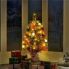 Spruce * | Yaheetech Tabletop Christmas Tree With Led Lights & Red Berries, Green