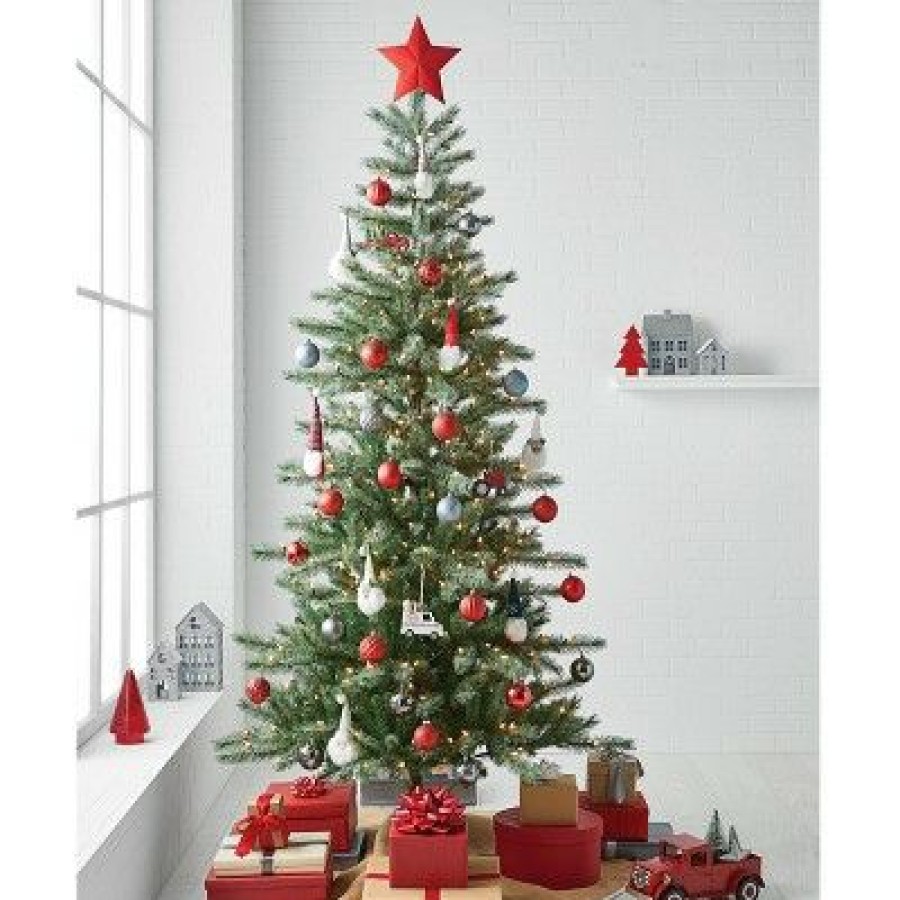 Douglas Fir * | 7' Pre-Lit Flocked Douglas Fir Artificial Tree Clear Lights Wondershop