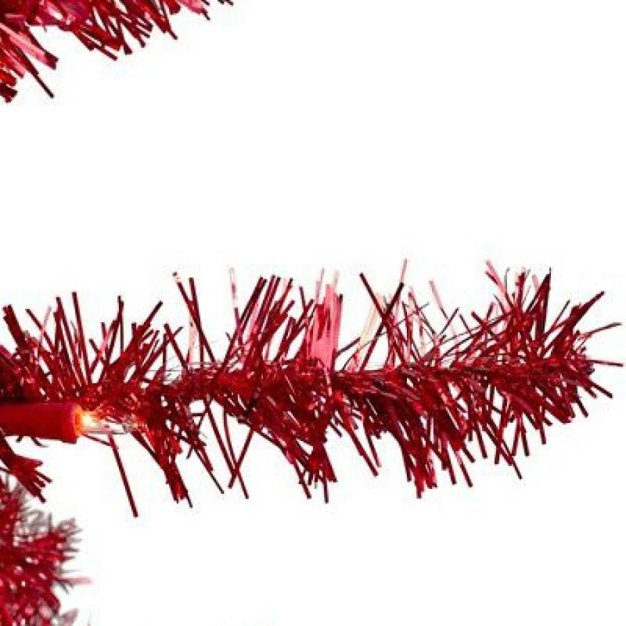 Unidentified Plant Variety * | Northlight 4 Pre-Lit Slim Red Artificial Christmas Tree Clear Lights