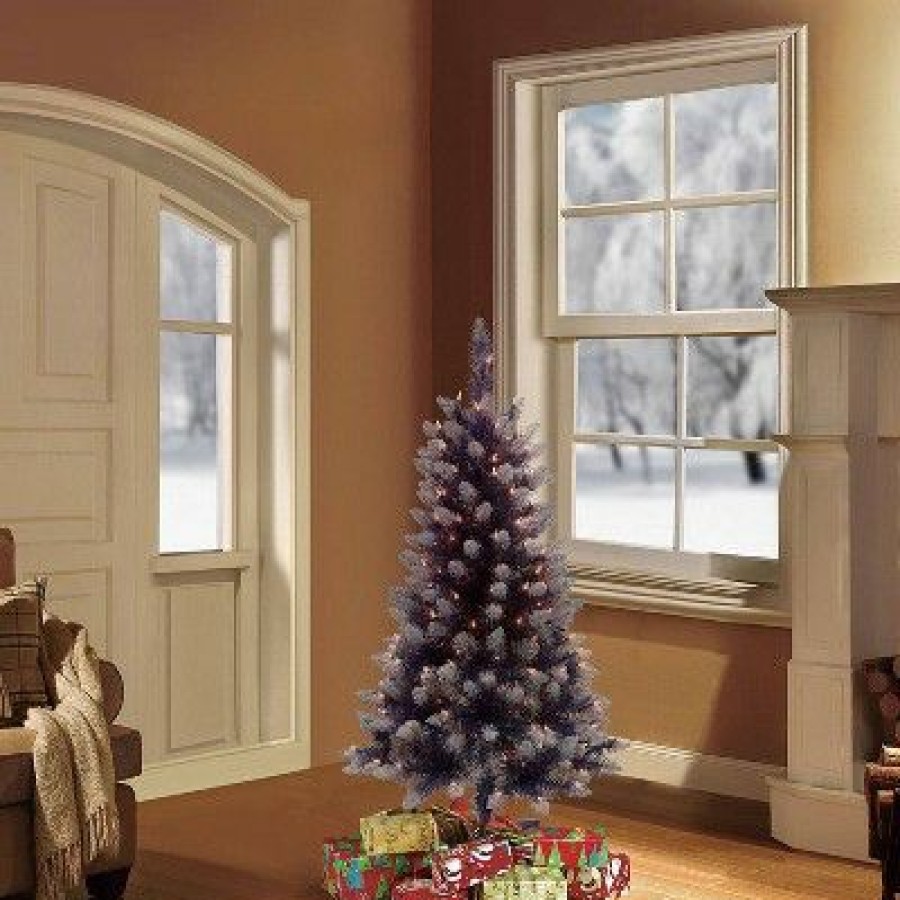 Pine * | 4Ft Pre-Lit Fashion Artificial Christmas Tree Purple Puleo