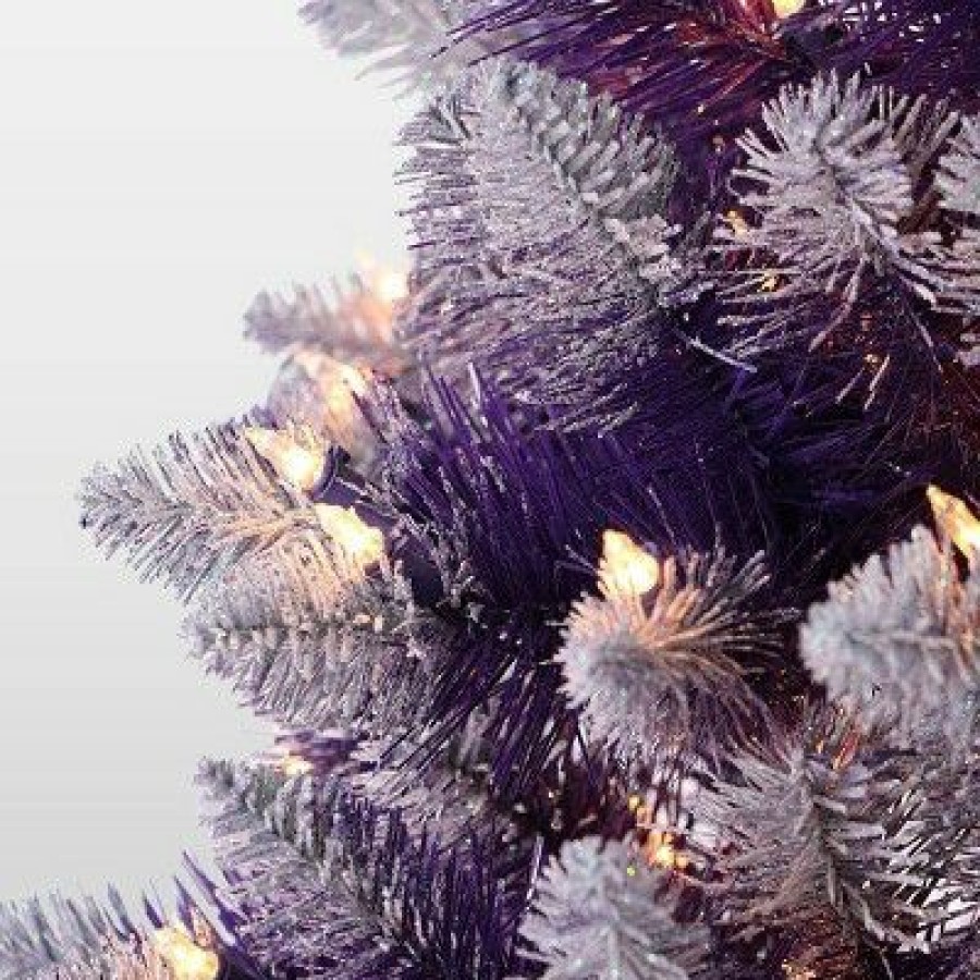 Pine * | 4Ft Pre-Lit Fashion Artificial Christmas Tree Purple Puleo