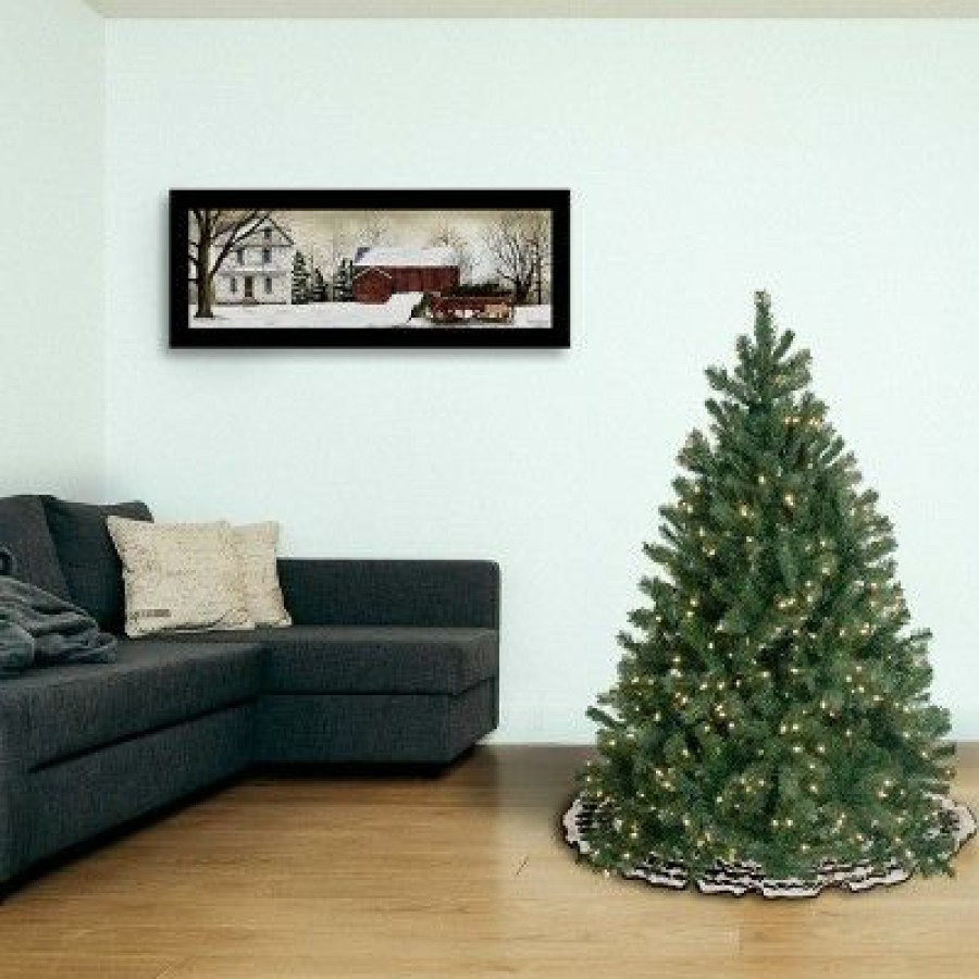 Fir Wood * | National Tree Company Pre-Lit 'Feel Real' Artificial Full Downswept Christmas Tree, Green, Douglas Blue Fir, White Lights, Includes Stand, 4.5 Feet