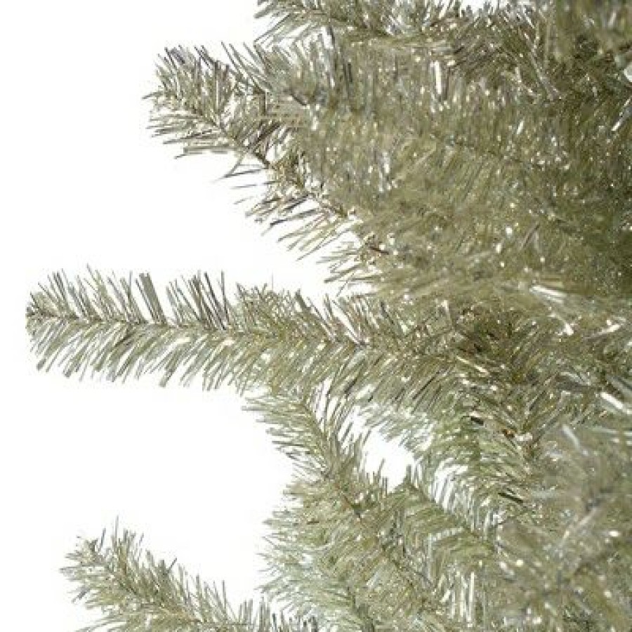 Pine * | Northlight 6 Unlit Medium Sheer Champagne Tinsel Artificial Christmas Tree