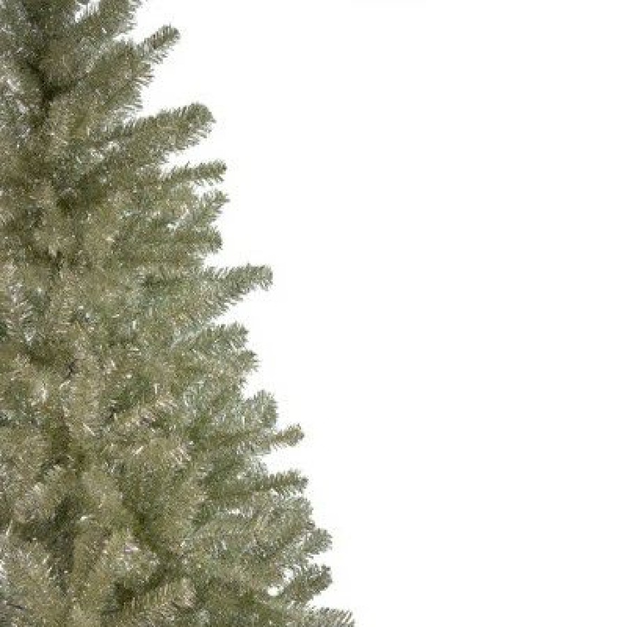 Pine * | Northlight 6 Unlit Medium Sheer Champagne Tinsel Artificial Christmas Tree