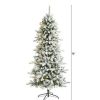 Fir Wood * | 6Ft Nearly Natural Pre-Lit Led Flocked Livingston Fir With Pinecones Artificial Christmas Tree Clear Lights